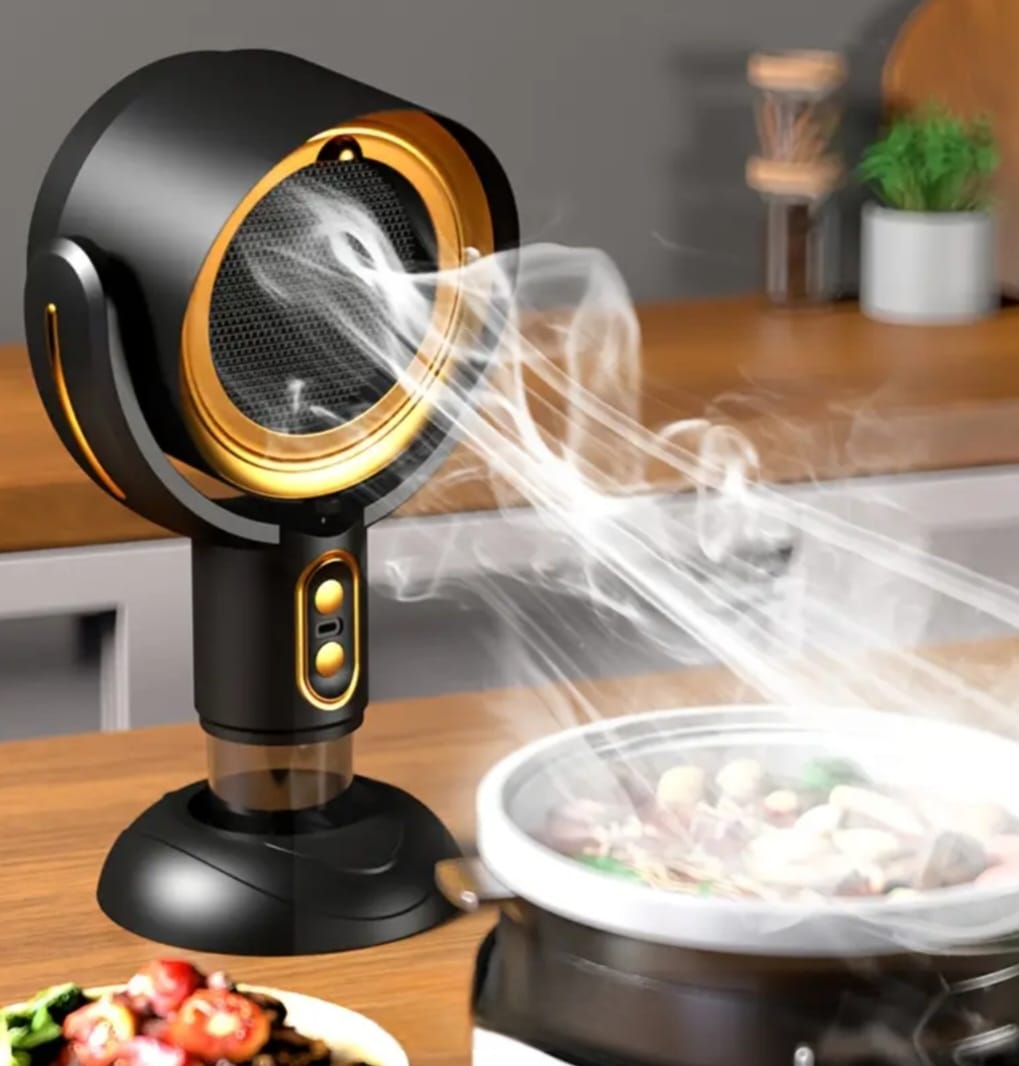 Portable Wireless Desktop Range Hood – USB-Powered 2-Speed Exhaust Fan with Detachable & Washable Filter for Indoor BBQ, Hot Pot, RV, and Camping